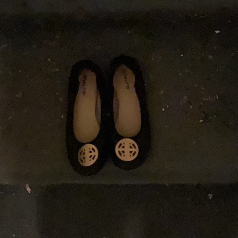Rialto Black Flats with Gold Accent